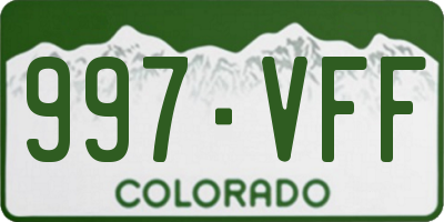 CO license plate 997VFF