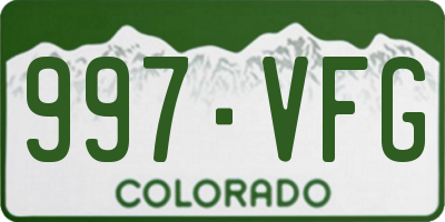 CO license plate 997VFG