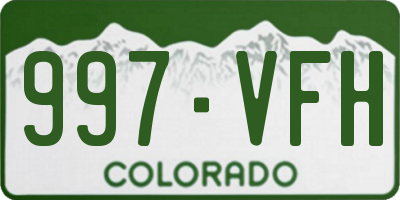 CO license plate 997VFH