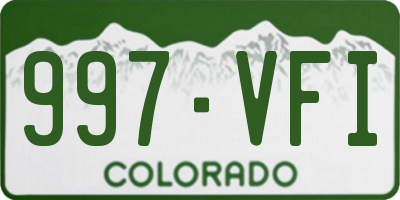 CO license plate 997VFI