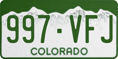 CO license plate 997VFJ