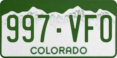 CO license plate 997VFO