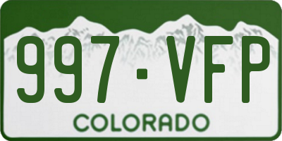 CO license plate 997VFP