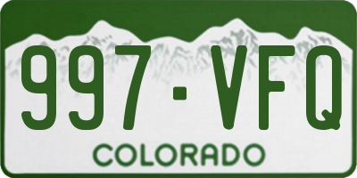CO license plate 997VFQ