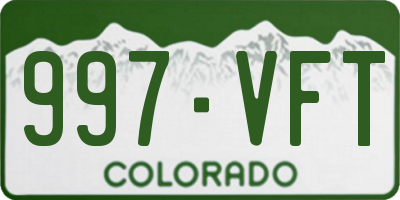 CO license plate 997VFT