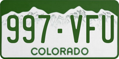 CO license plate 997VFU