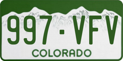 CO license plate 997VFV