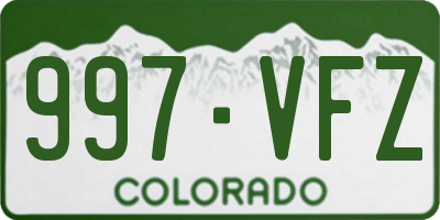 CO license plate 997VFZ