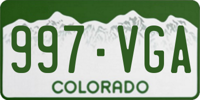 CO license plate 997VGA