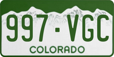 CO license plate 997VGC