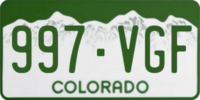 CO license plate 997VGF