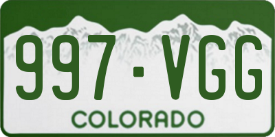 CO license plate 997VGG