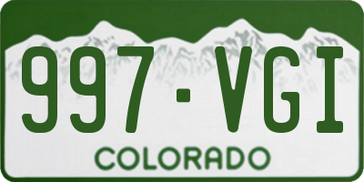 CO license plate 997VGI