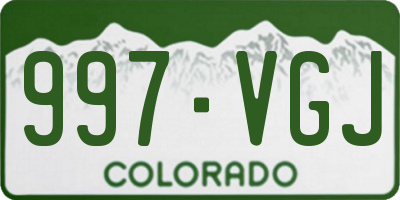 CO license plate 997VGJ