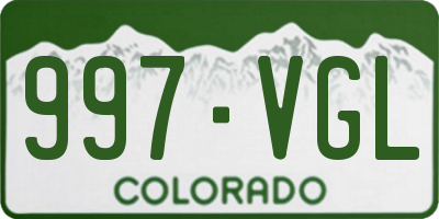 CO license plate 997VGL