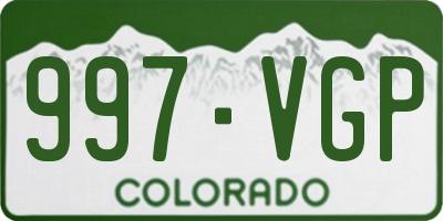 CO license plate 997VGP