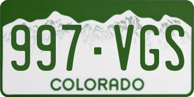 CO license plate 997VGS