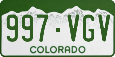 CO license plate 997VGV