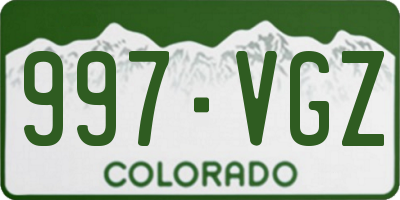 CO license plate 997VGZ