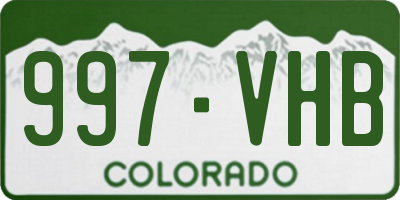 CO license plate 997VHB