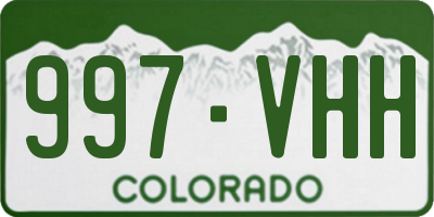 CO license plate 997VHH