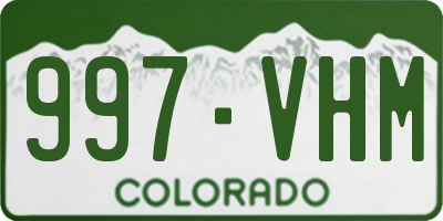 CO license plate 997VHM