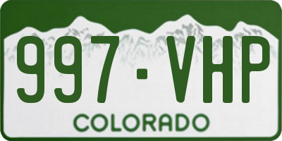 CO license plate 997VHP