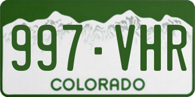 CO license plate 997VHR