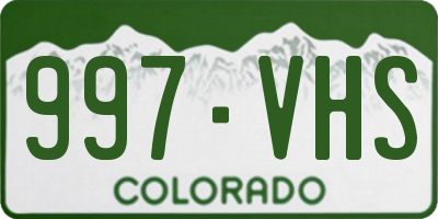 CO license plate 997VHS