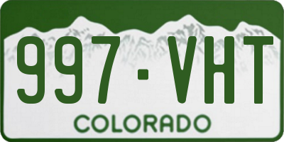 CO license plate 997VHT