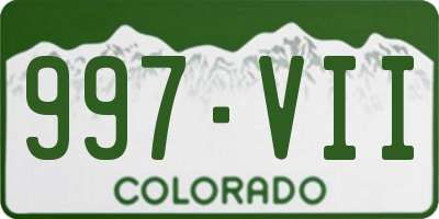 CO license plate 997VII