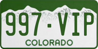 CO license plate 997VIP