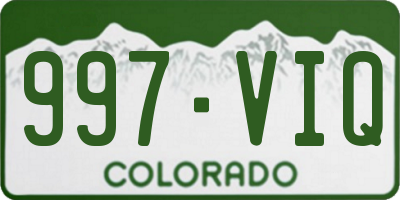 CO license plate 997VIQ