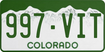 CO license plate 997VIT