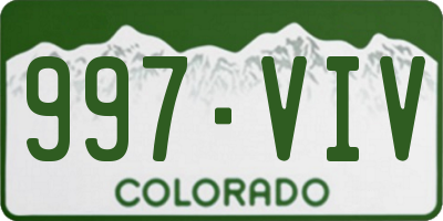 CO license plate 997VIV