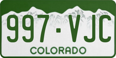 CO license plate 997VJC