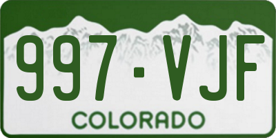 CO license plate 997VJF