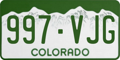 CO license plate 997VJG