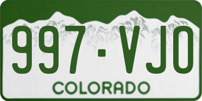 CO license plate 997VJO