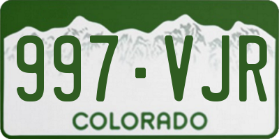 CO license plate 997VJR