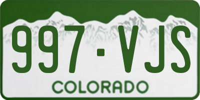 CO license plate 997VJS