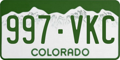 CO license plate 997VKC