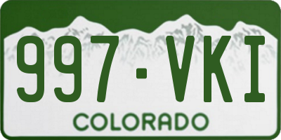 CO license plate 997VKI
