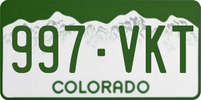 CO license plate 997VKT