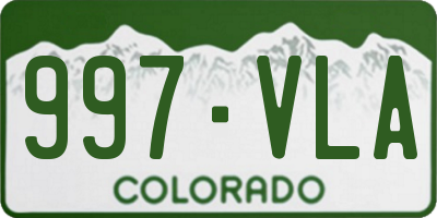 CO license plate 997VLA