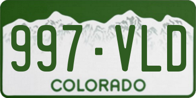CO license plate 997VLD