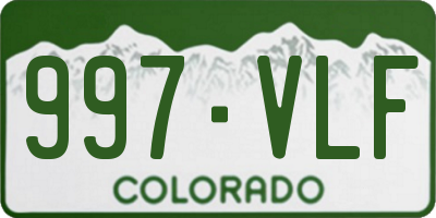 CO license plate 997VLF