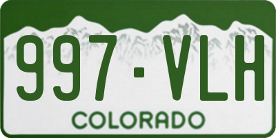 CO license plate 997VLH