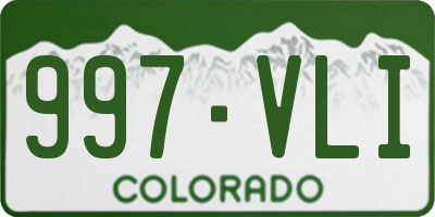 CO license plate 997VLI