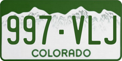 CO license plate 997VLJ